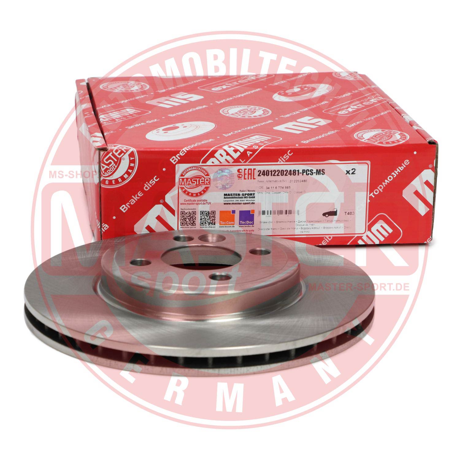 Disc frana MASTERSPORT GERMANY 24012202481-PCS-MS